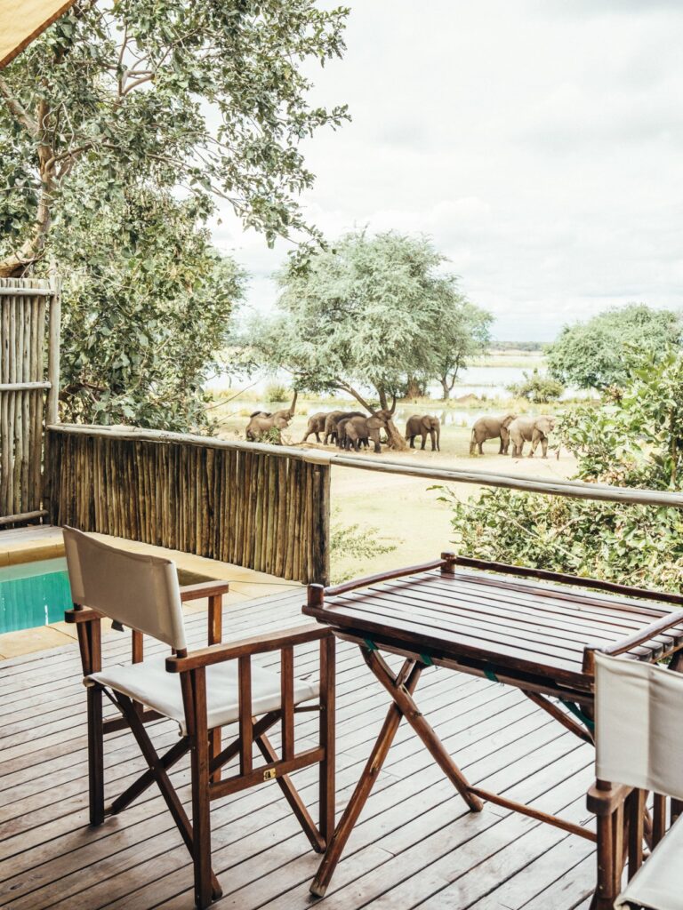 Luxury tented suite at Dulini Anabezi with Zambezi River view.