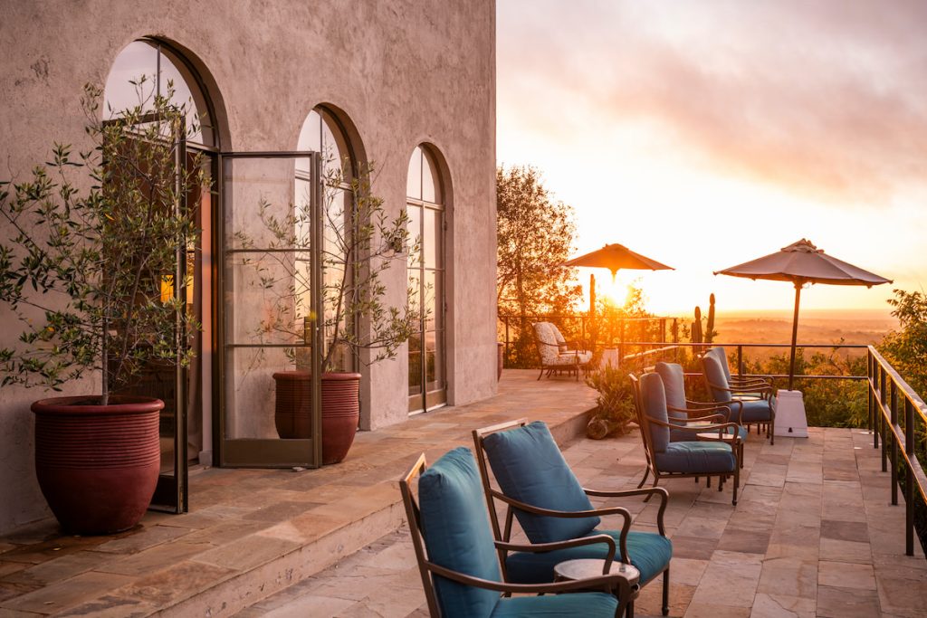Governors Mugie House terrace sunset Laikipia Kenya