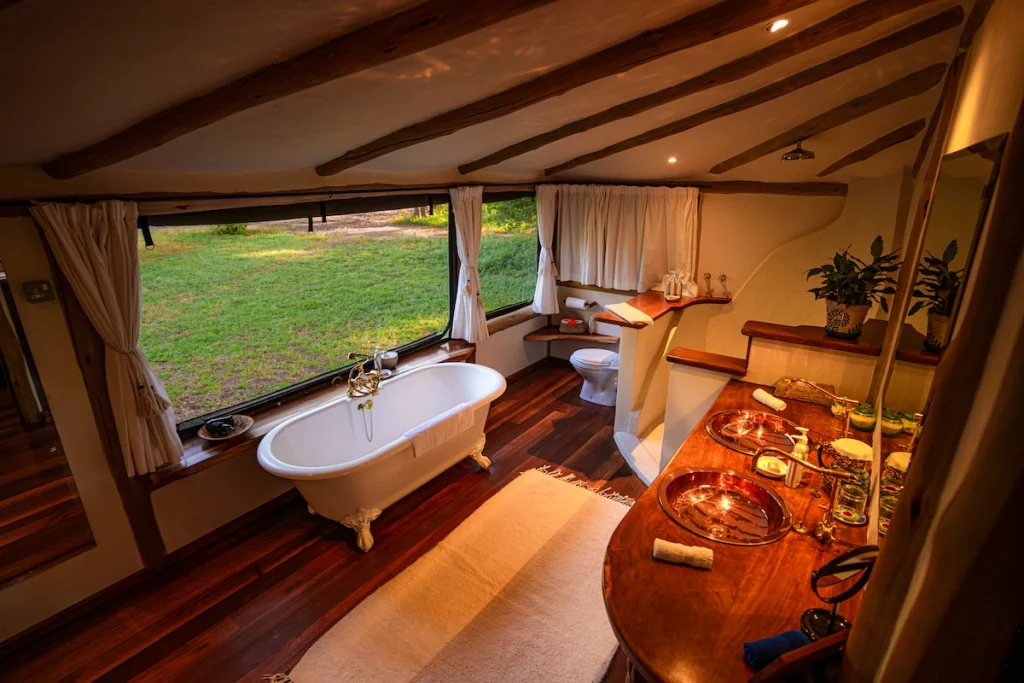 Sirikoi Lodge luxury tent Victorian bath interior Kenya