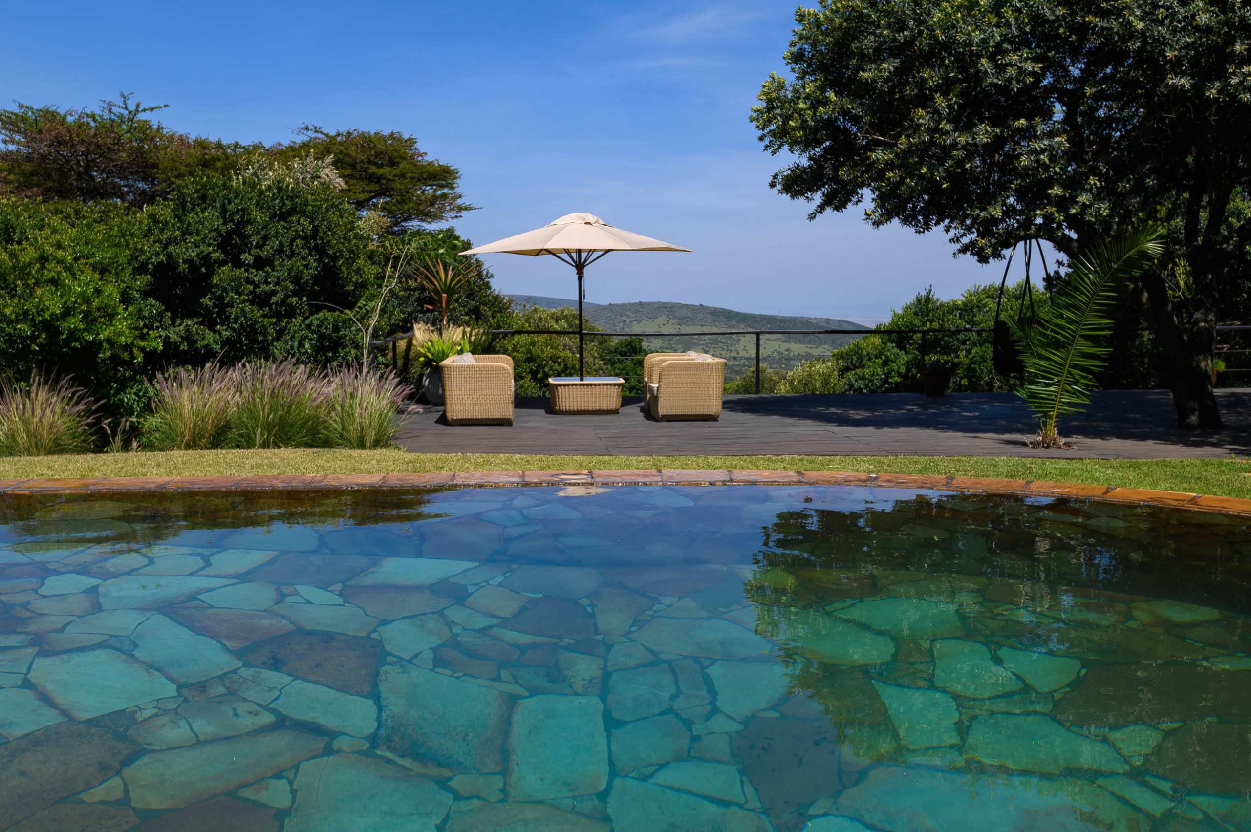Infinity pool overlooking the Maasai Mara savannah, Entumoto Safari Camp. Photo: Vanessa Knight
